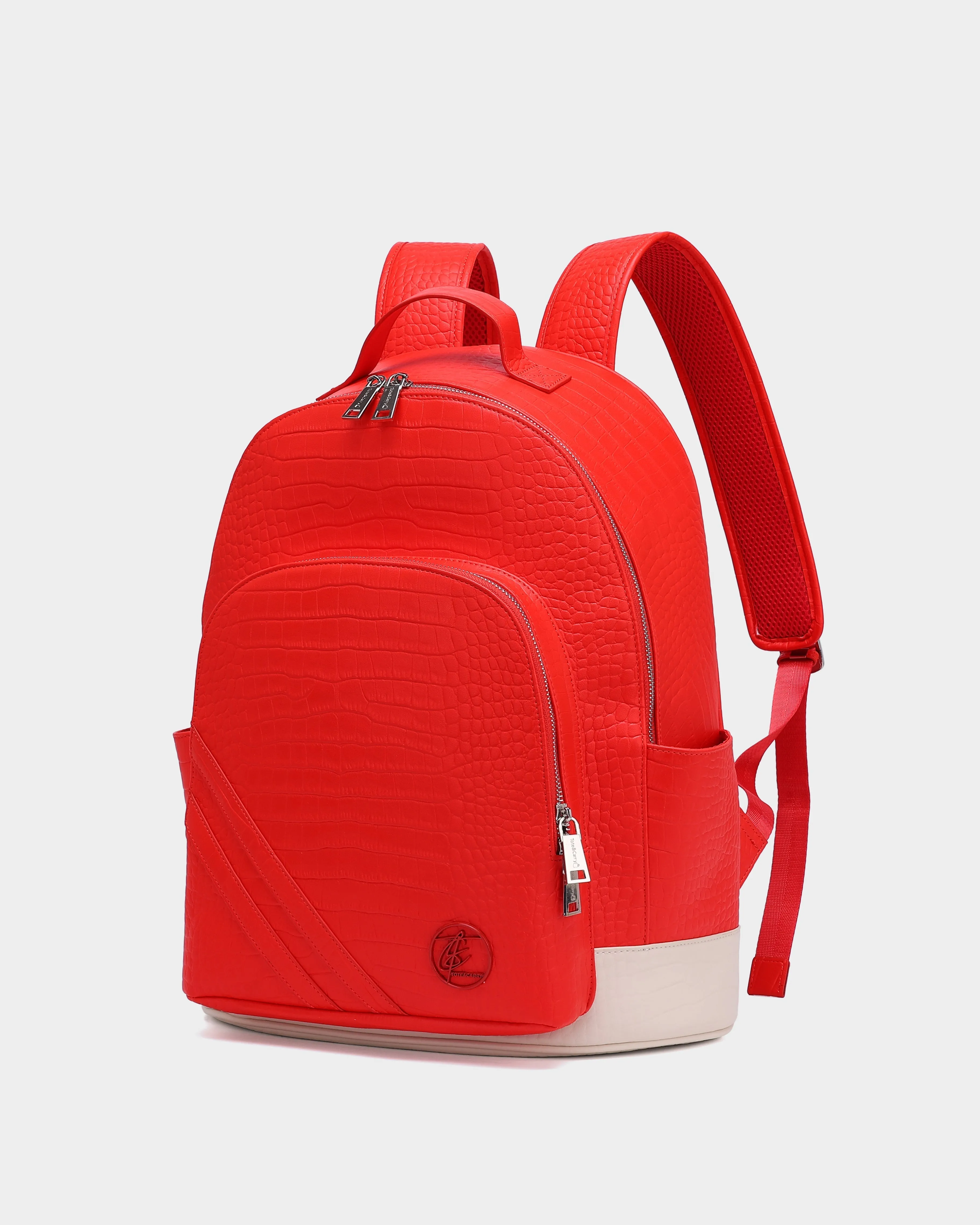 Leather Backpack in Red