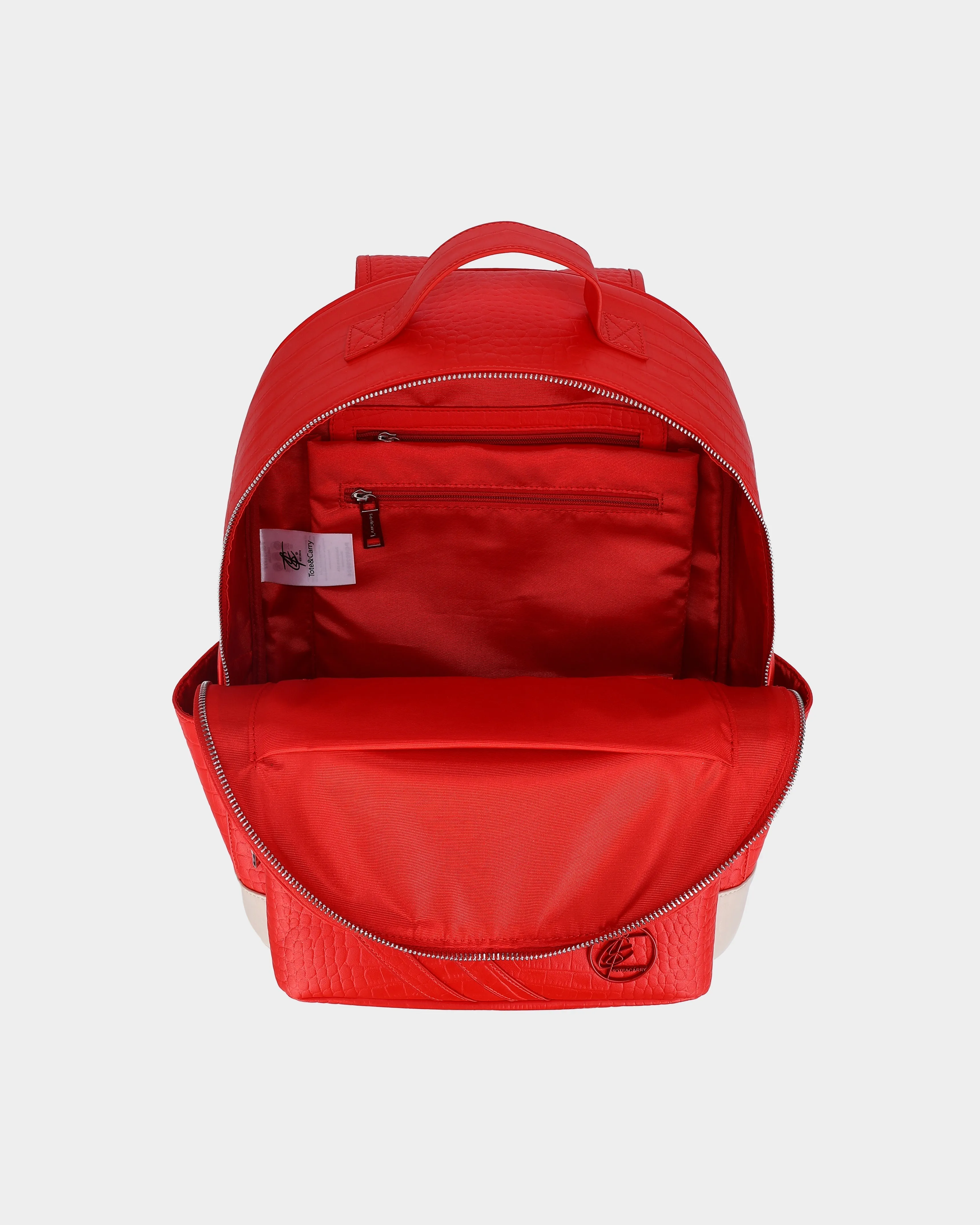 Leather Backpack in Red