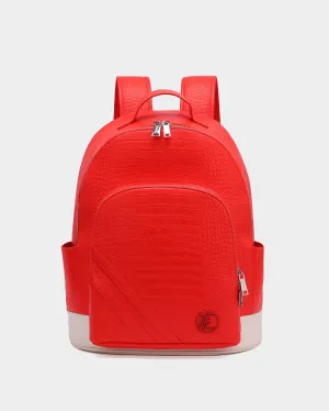 Leather Backpack in Red