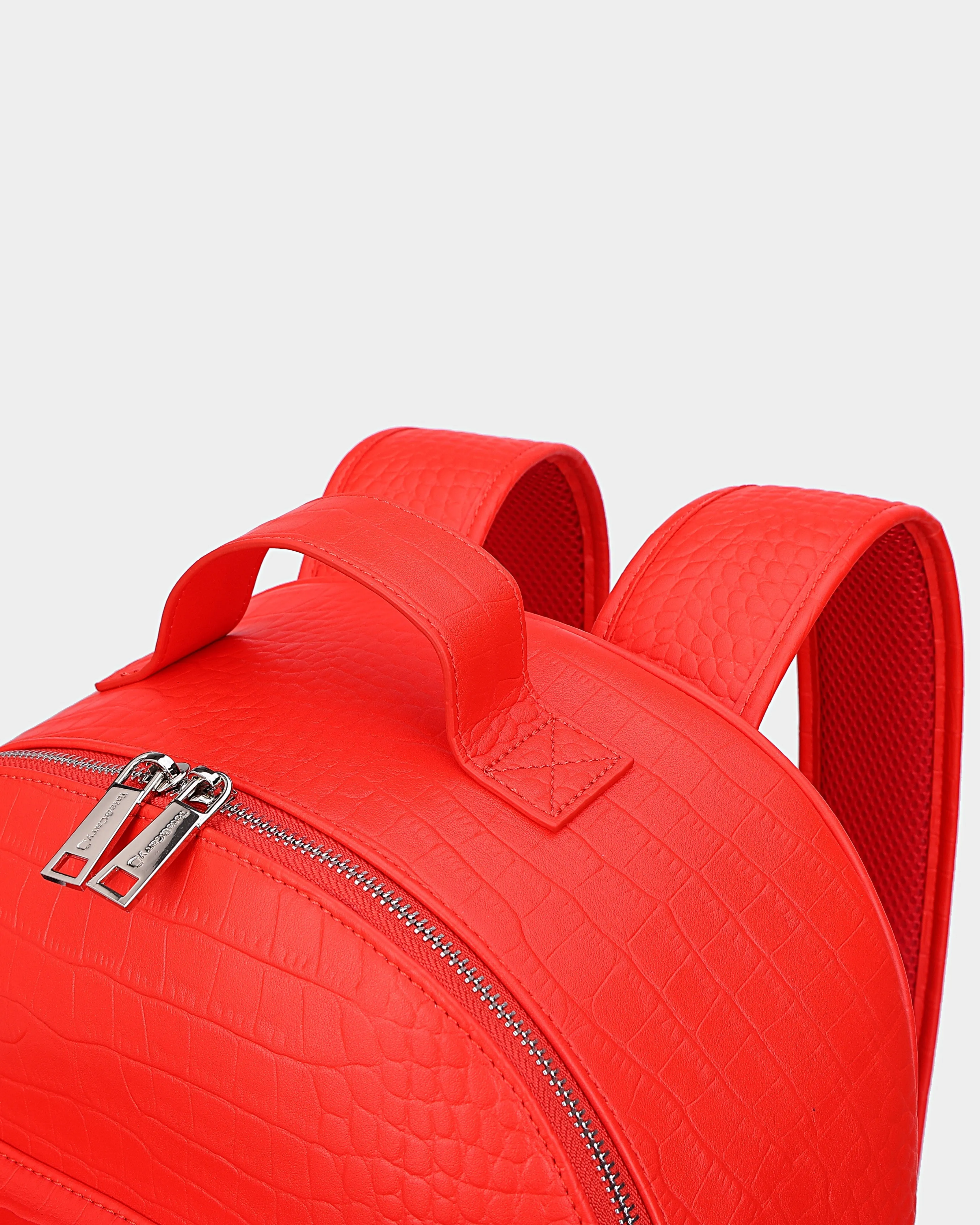 Leather Backpack in Red