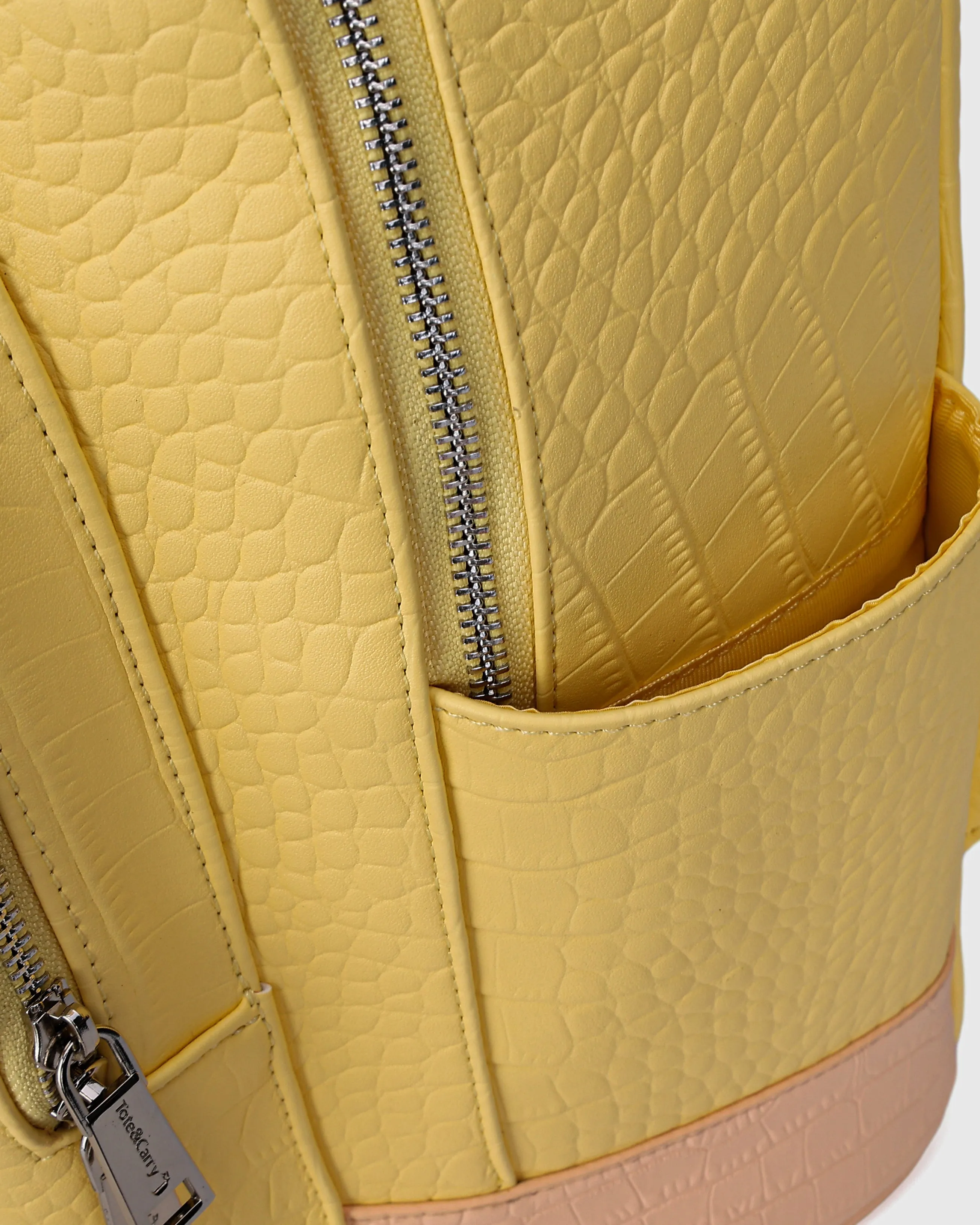 Leather Backpack in Yellow