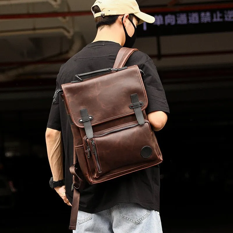 Leather Unisex Fashionable British Backpack