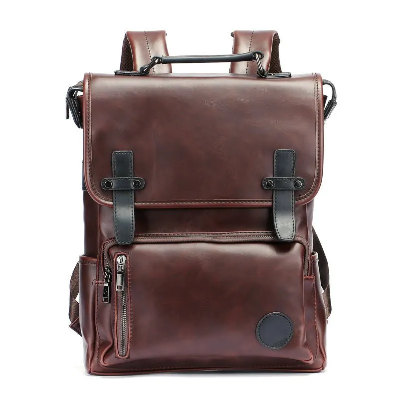 Leather Unisex Fashionable British Backpack