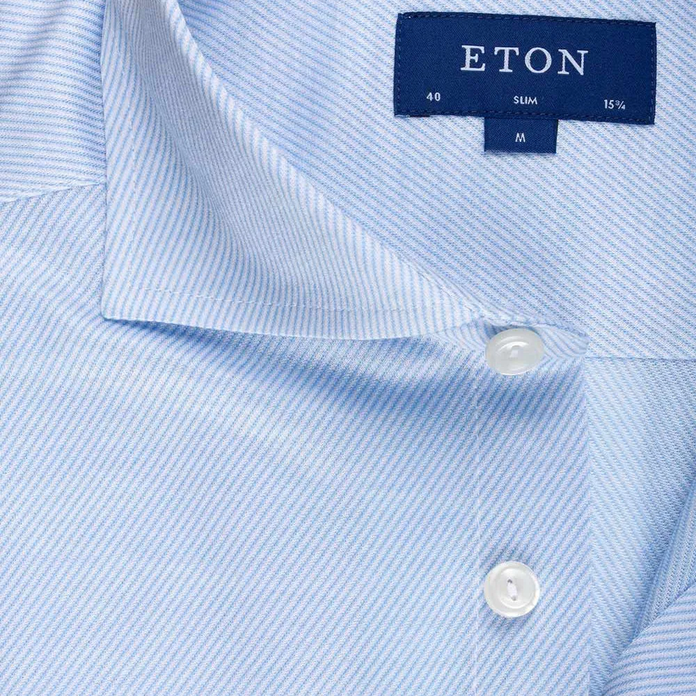 Light Blue King Knit Slim Fit Shirt - ETON