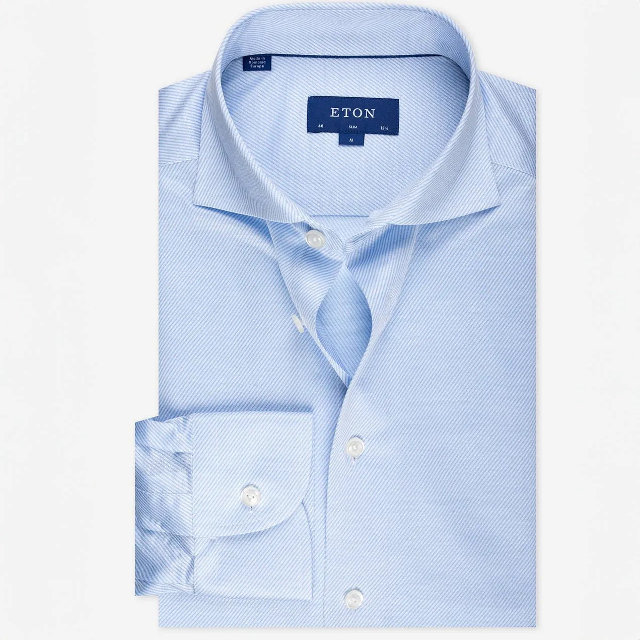 Light Blue King Knit Slim Fit Shirt - ETON