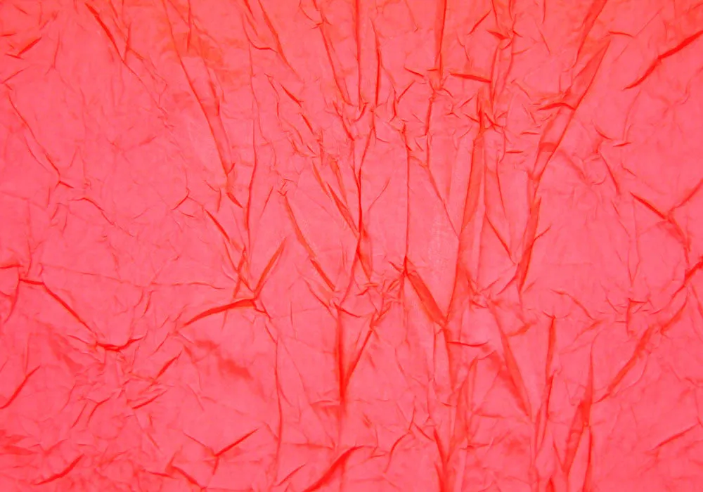 Lightweight Tropical Salmon Crinkled Polyester