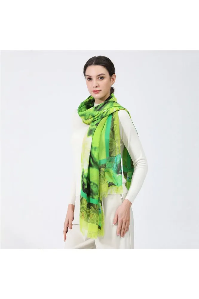 Love's Pure Light "Green Oh that Refreshing Green" Silk Shawl - Style D-351