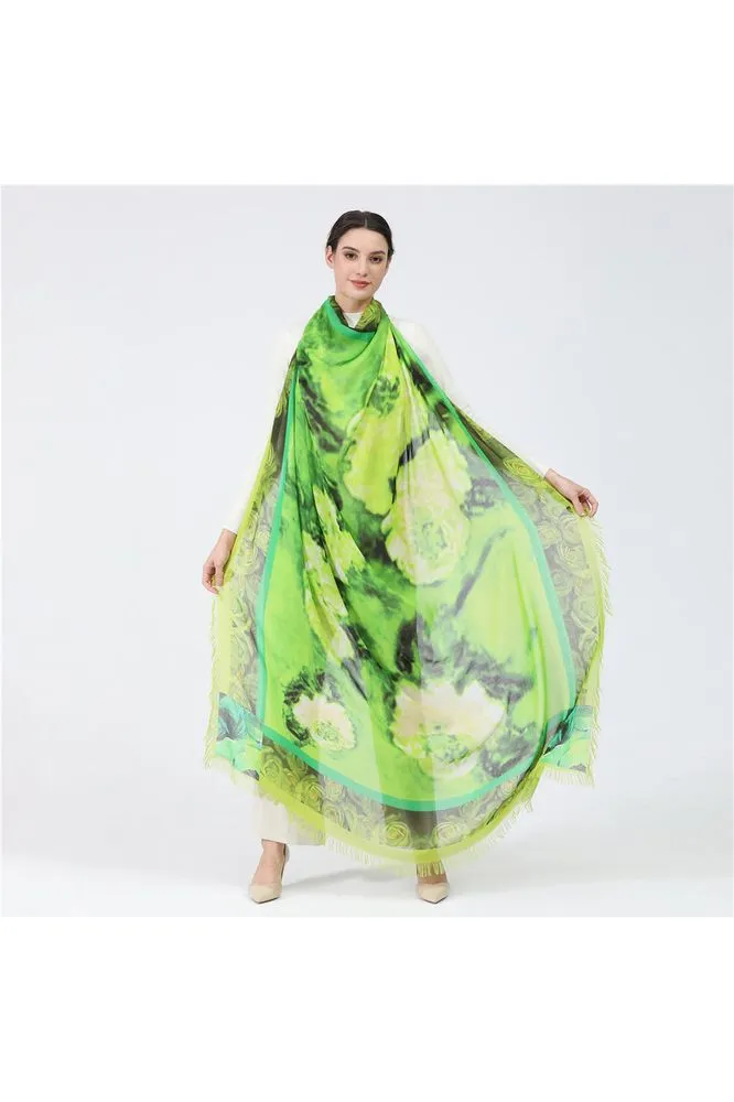 Love's Pure Light "Green Oh that Refreshing Green" Silk Shawl - Style D-351