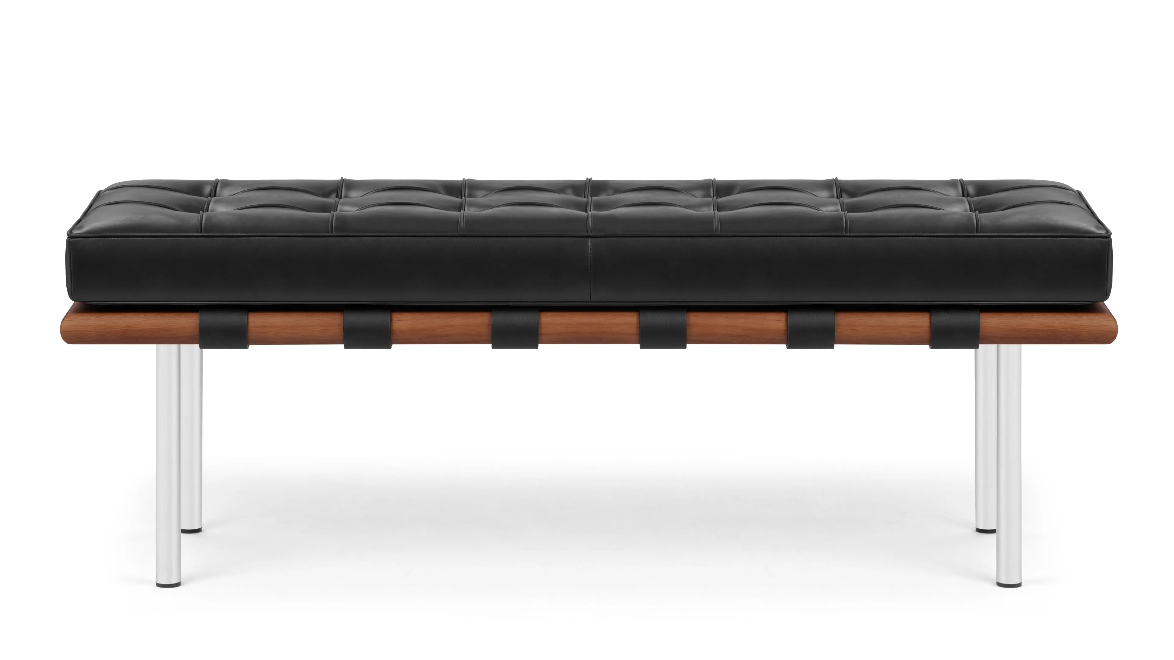 Manhattan - Manhattan Two Seater Bench, Midnight Black Premium Leather