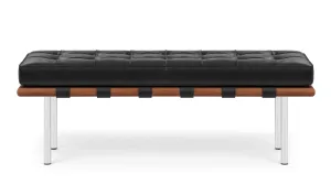 Manhattan - Manhattan Two Seater Bench, Vintage Black Vegan Leather