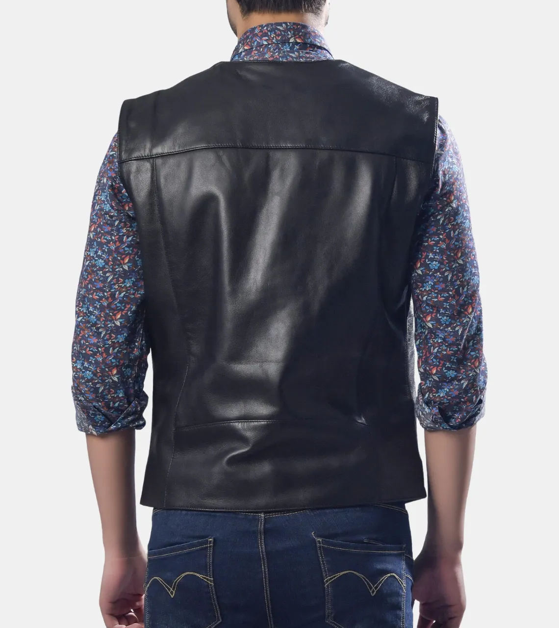 Marcel Men's Black Leather Vest