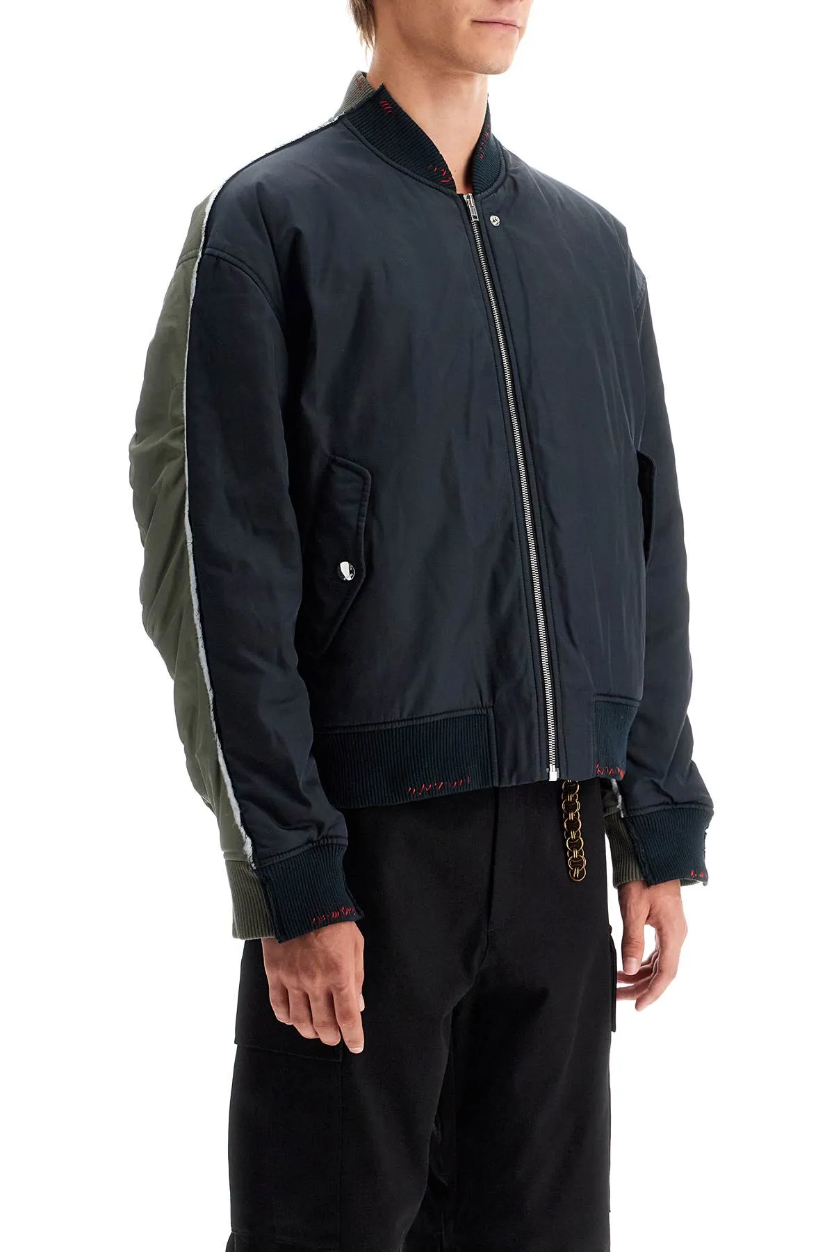 MARNI two-tone bomber jacket with stitching