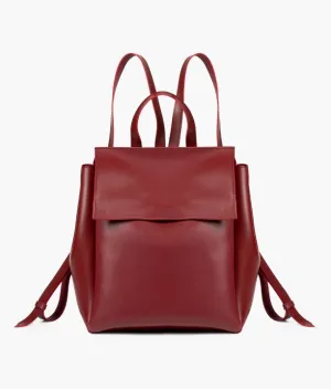 Maroon Women Leather Backpacks 557