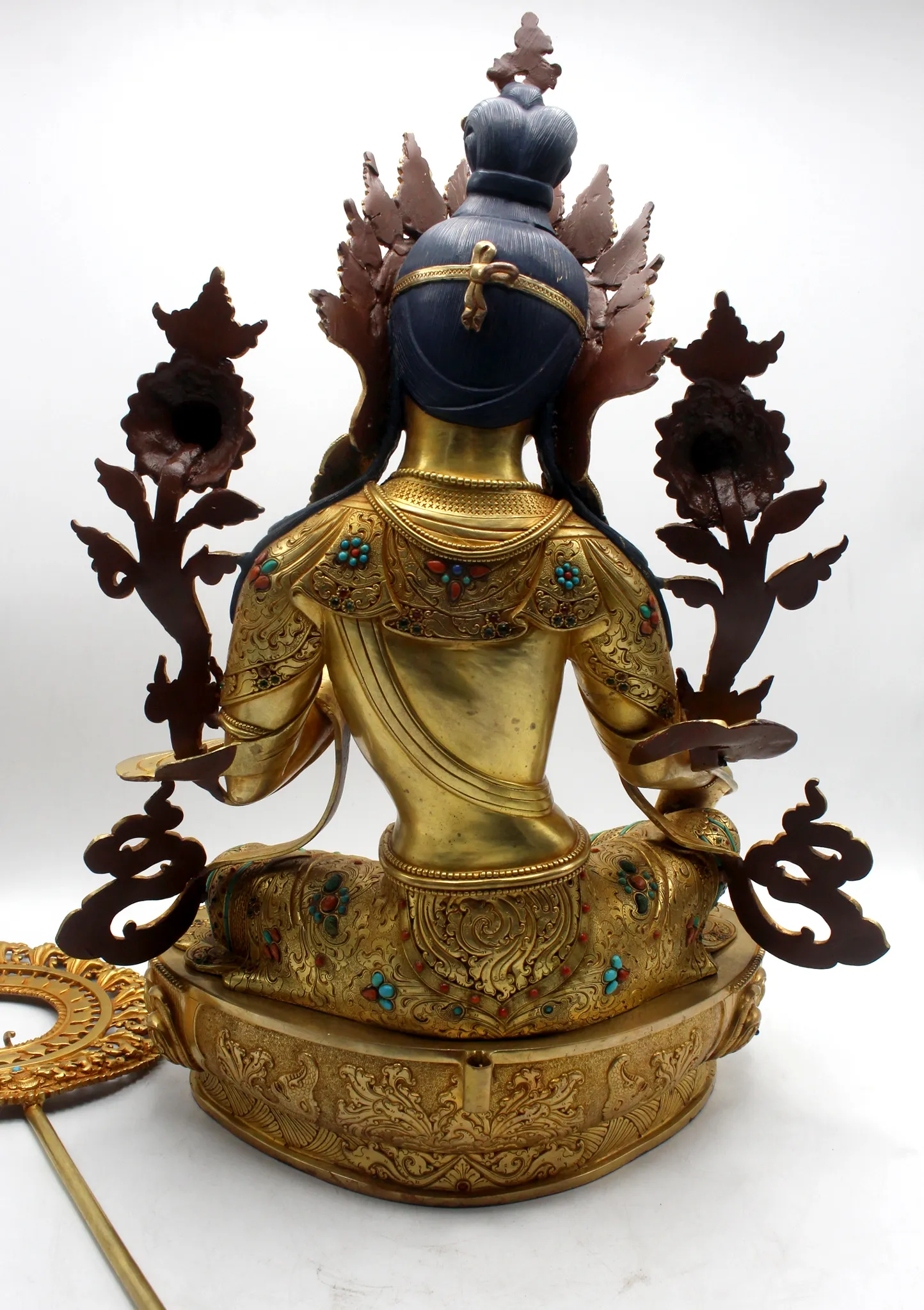 Masterarts 24 K Gold Green Tara 21"H Sculpture Buddhist Deity