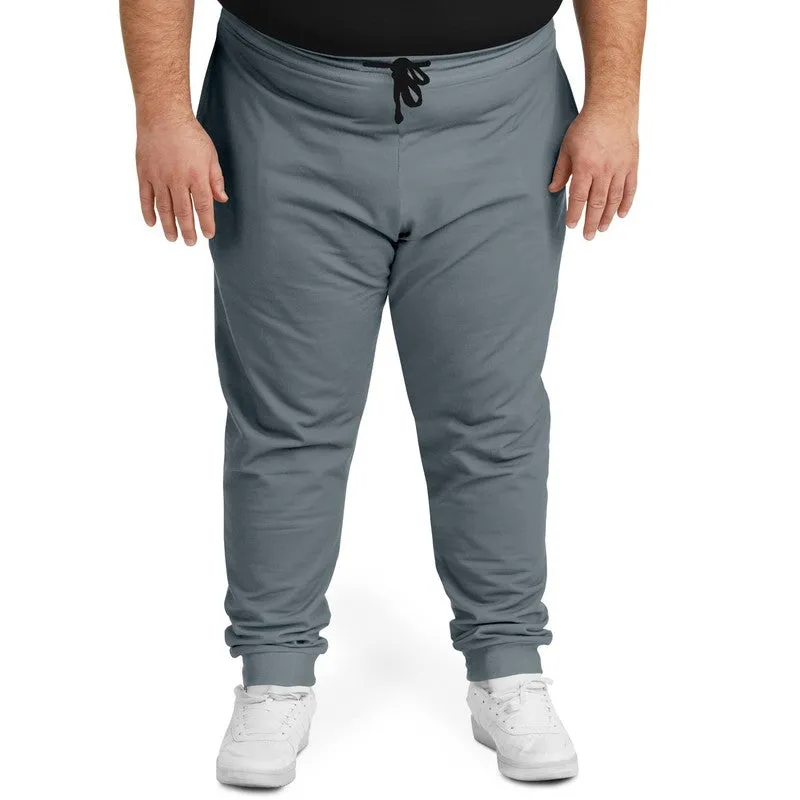 Medium Dark Cyan Gray Joggers | Unisex | with PLUS sizes | Medium Dark Pale Cyan Gray | C10M0Y0K60