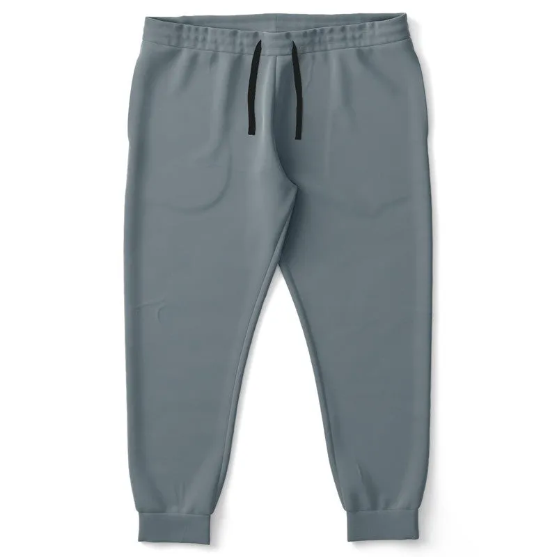 Medium Dark Cyan Gray Joggers | Unisex | with PLUS sizes | Medium Dark Pale Cyan Gray | C10M0Y0K60