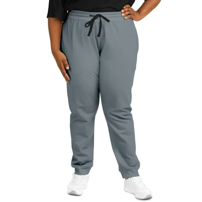 Medium Dark Cyan Gray Joggers | Unisex | with PLUS sizes | Medium Dark Pale Cyan Gray | C10M0Y0K60