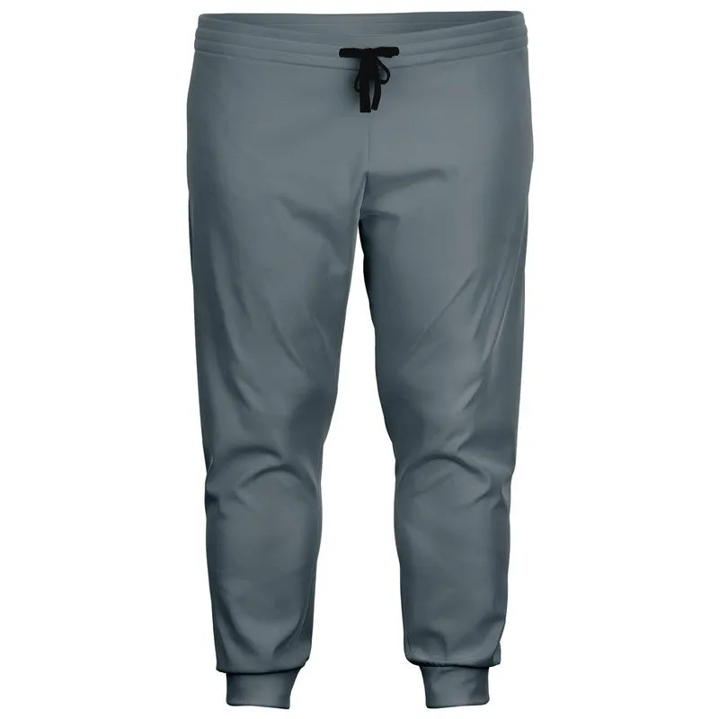 Medium Dark Cyan Gray Joggers | Unisex | with PLUS sizes | Medium Dark Pale Cyan Gray | C10M0Y0K60