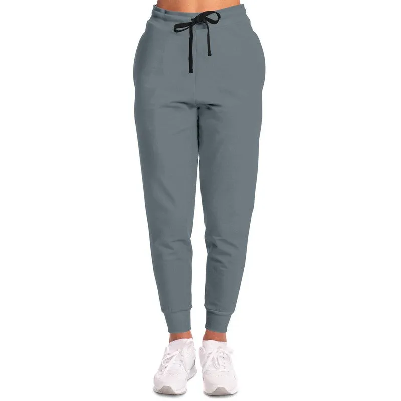 Medium Dark Cyan Gray Joggers | Unisex | with PLUS sizes | Medium Dark Pale Cyan Gray | C10M0Y0K60