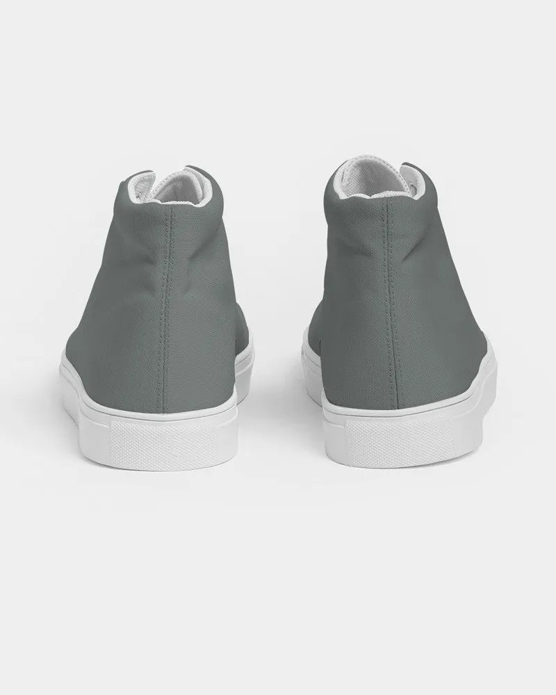 Medium Dark Green Gray Men's High-top Canvas Sneakers | Men's | Medium Dark Pale Green Gray | C10M0Y10K60