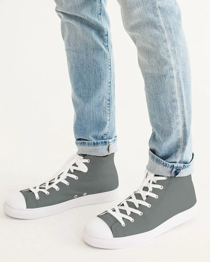 Medium Dark Green Gray Men's High-top Canvas Sneakers | Men's | Medium Dark Pale Green Gray | C10M0Y10K60