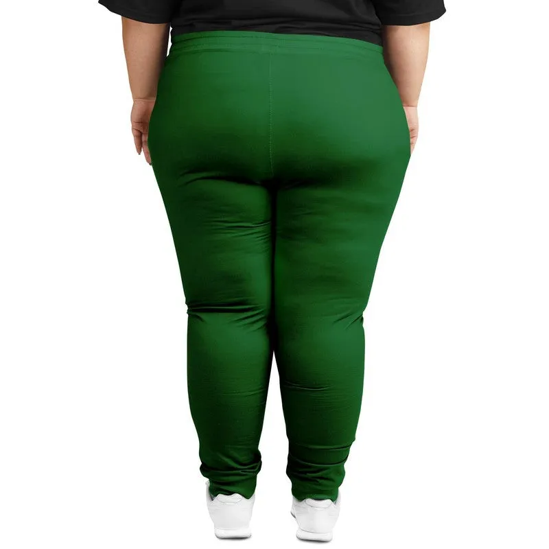 Medium Dark Green Joggers | Unisex | with PLUS sizes | Medium Dark Pure Green | C75M0Y100K60