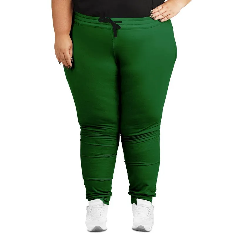 Medium Dark Green Joggers | Unisex | with PLUS sizes | Medium Dark Pure Green | C75M0Y100K60