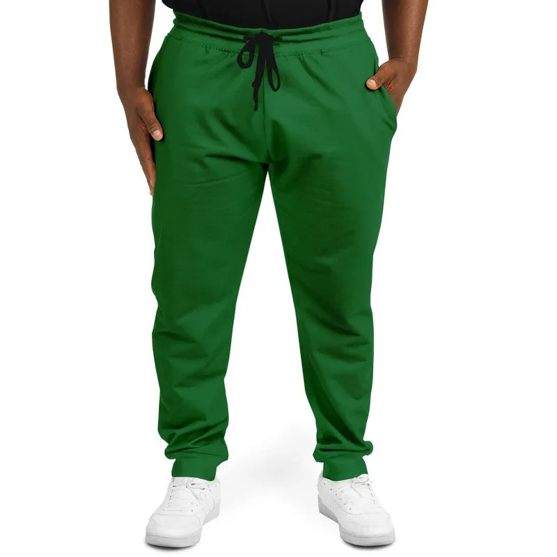 Medium Dark Green Joggers | Unisex | with PLUS sizes | Medium Dark Pure Green | C75M0Y100K60