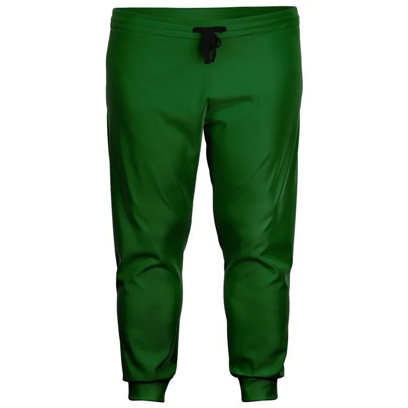 Medium Dark Green Joggers | Unisex | with PLUS sizes | Medium Dark Pure Green | C75M0Y100K60