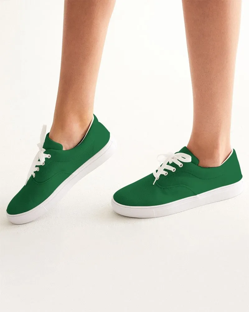 Medium Dark Green Women's Canvas Sneakers | Women's | Medium Dark Pure Green | C100M0Y100K60