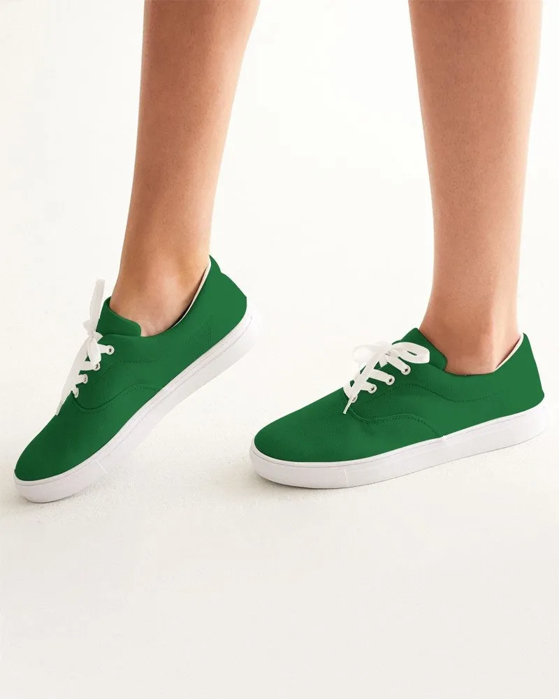 Medium Dark Green Women's Canvas Sneakers | Women's | Medium Dark Pure Green | C75M0Y100K60