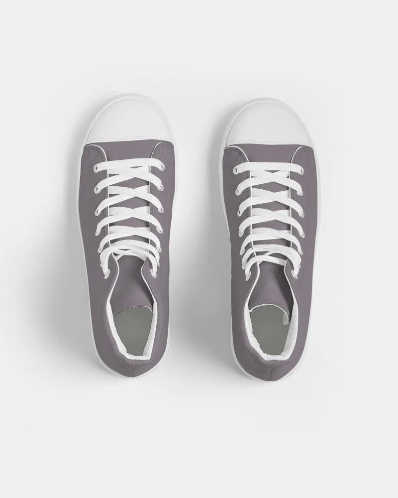 Medium Dark Magenta Gray Men's High-top Canvas Sneakers | Men's | Medium Dark Pale Magenta Gray | C0M10Y0K60