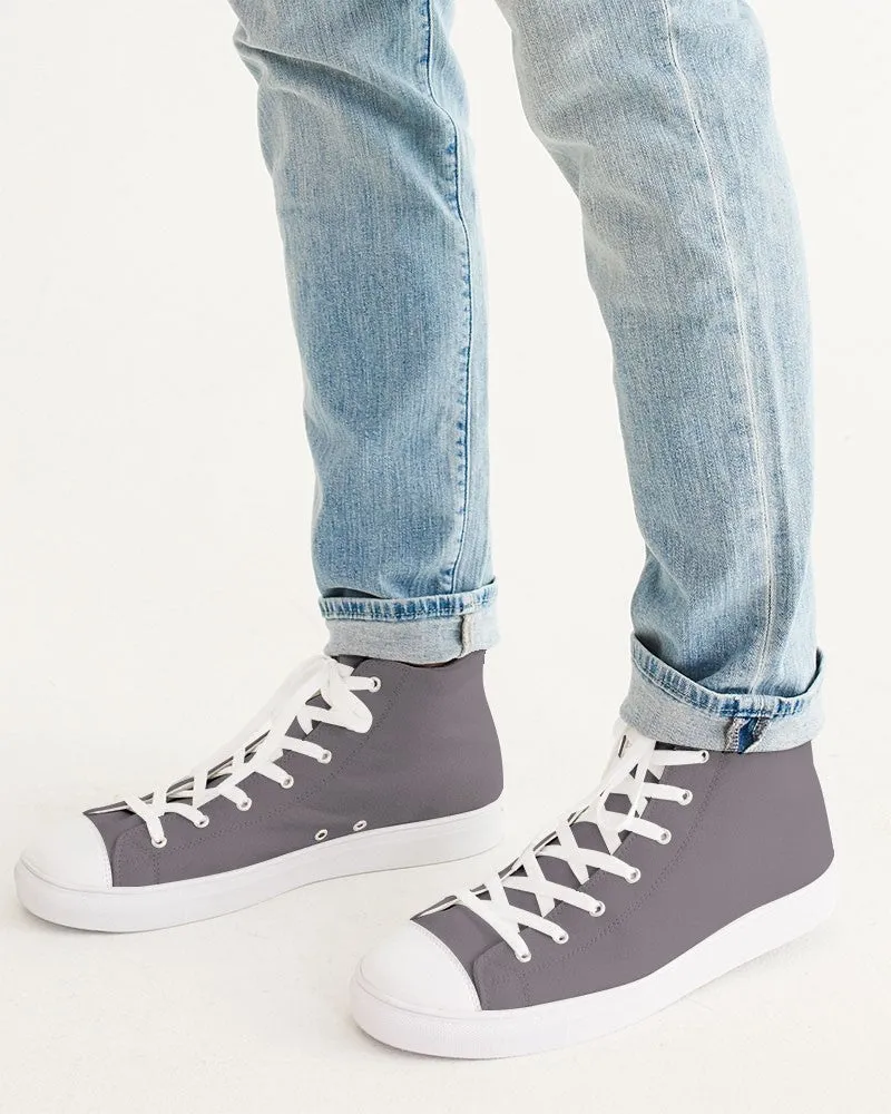 Medium Dark Magenta Gray Men's High-top Canvas Sneakers | Men's | Medium Dark Pale Magenta Gray | C0M10Y0K60