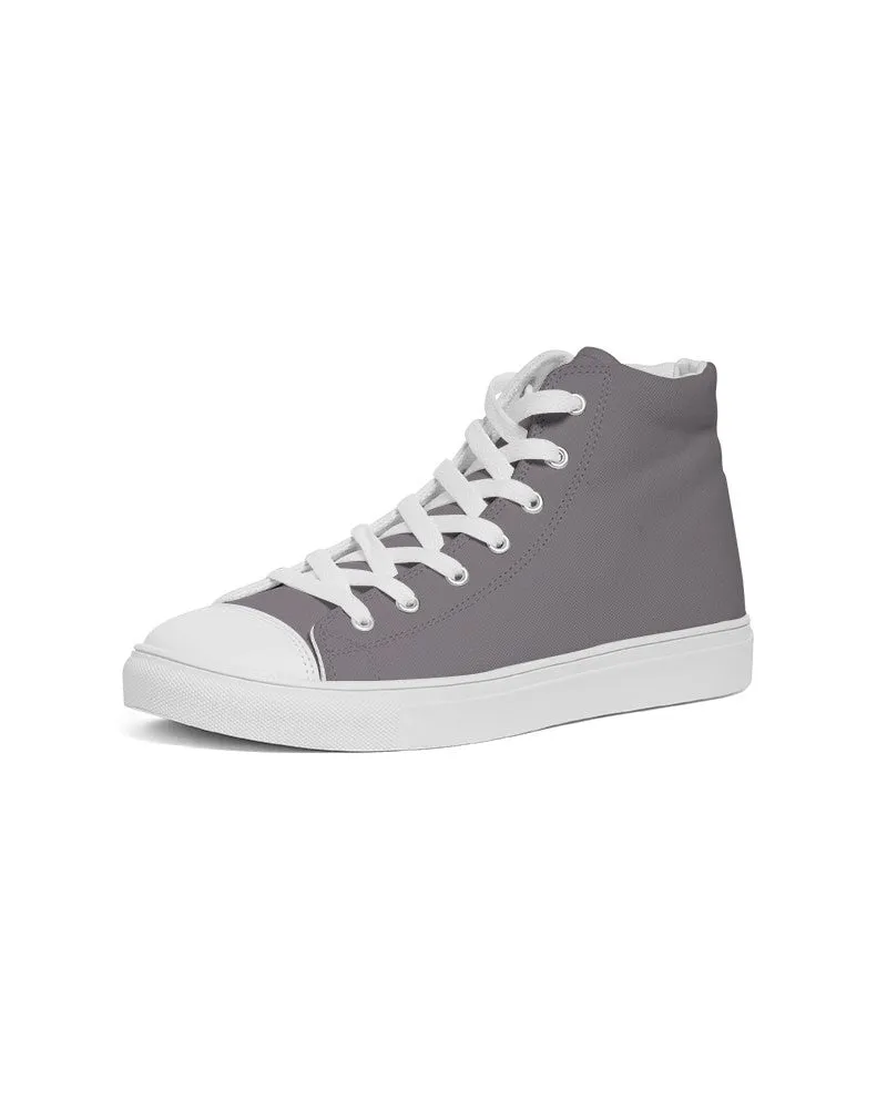 Medium Dark Magenta Gray Men's High-top Canvas Sneakers | Men's | Medium Dark Pale Magenta Gray | C0M10Y0K60