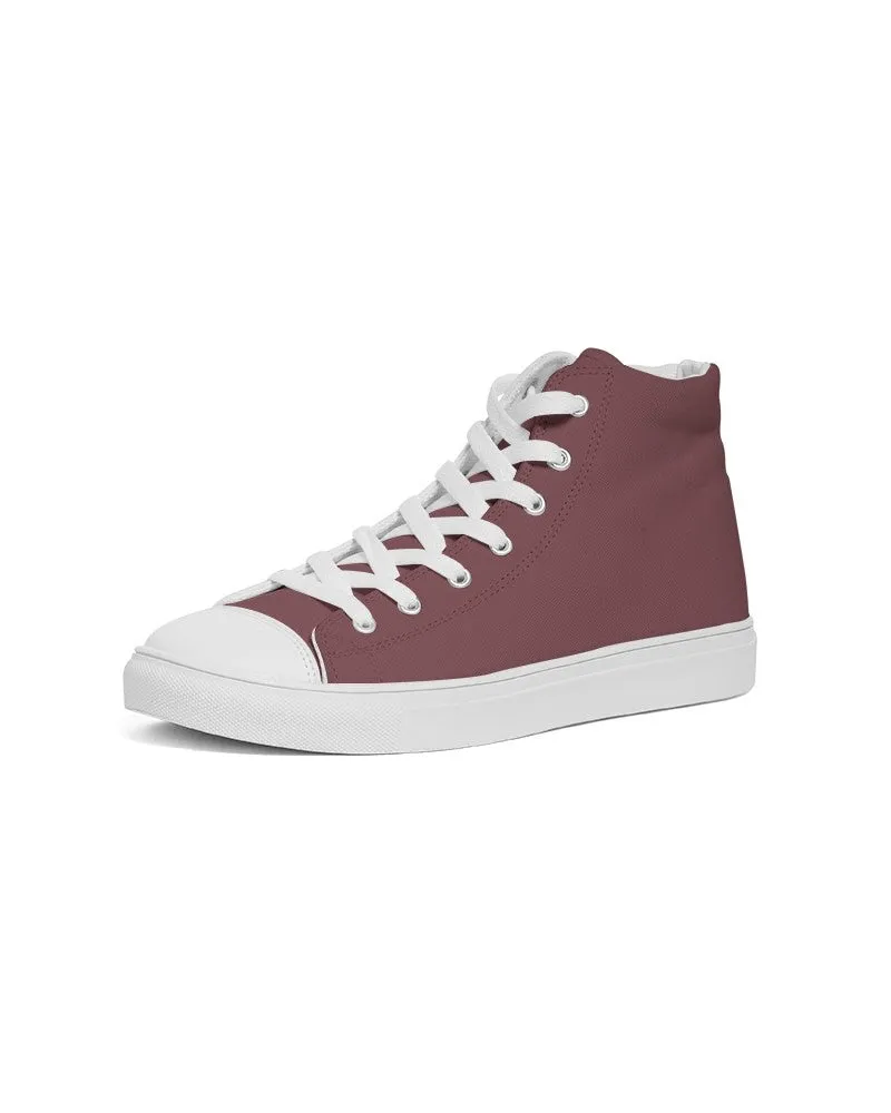 Medium Dark Pink Men's High-top Canvas Sneakers | Men's | Medium Dark Pastel Pink | C0M60Y30K60