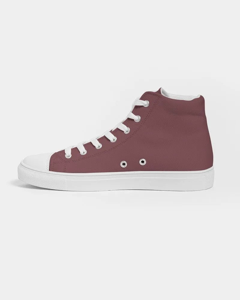 Medium Dark Pink Men's High-top Canvas Sneakers | Men's | Medium Dark Pastel Pink | C0M60Y30K60