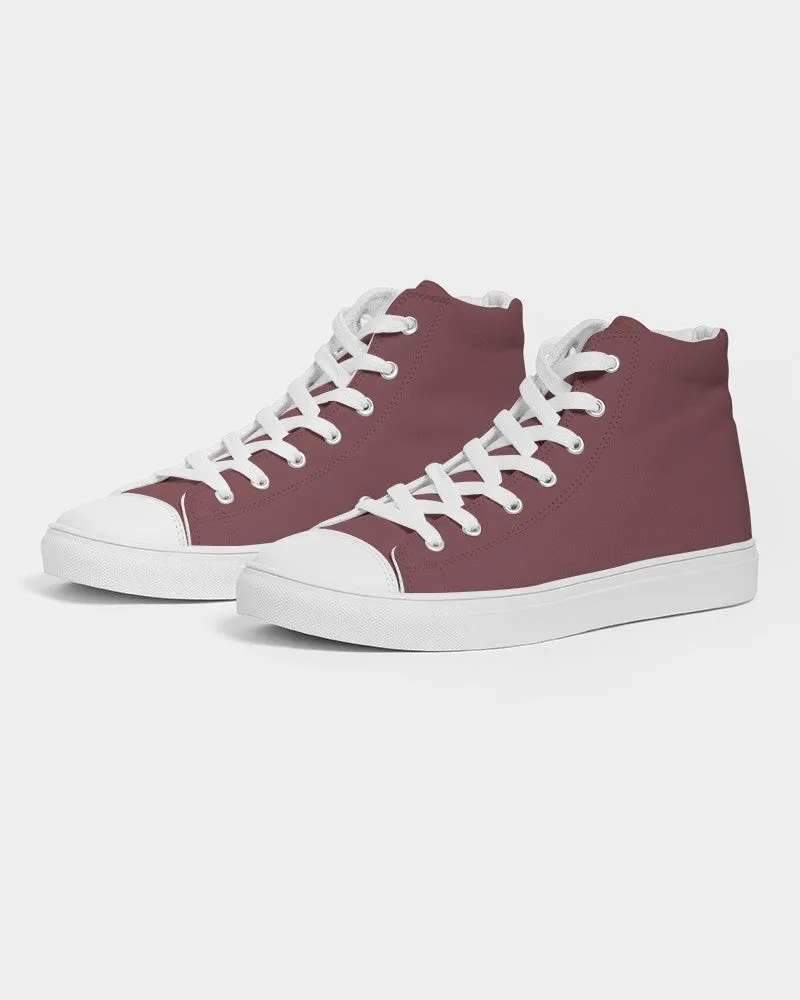 Medium Dark Pink Men's High-top Canvas Sneakers | Men's | Medium Dark Pastel Pink | C0M60Y30K60