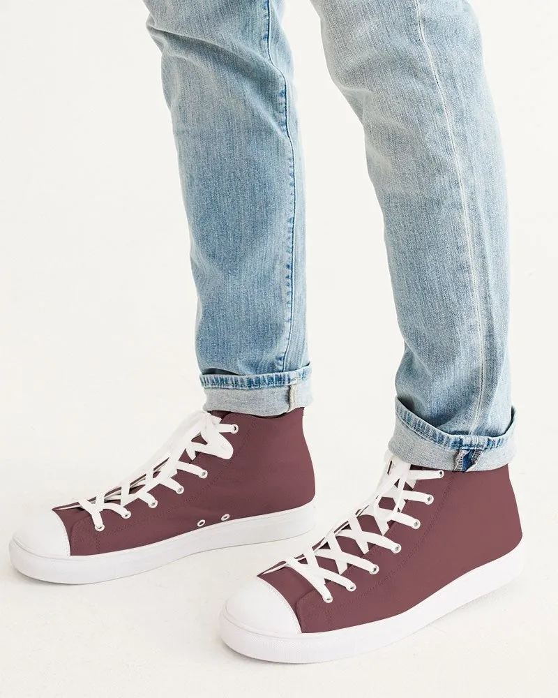 Medium Dark Pink Men's High-top Canvas Sneakers | Men's | Medium Dark Pastel Pink | C0M60Y30K60