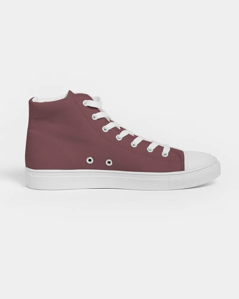 Medium Dark Pink Men's High-top Canvas Sneakers | Men's | Medium Dark Pastel Pink | C0M60Y30K60