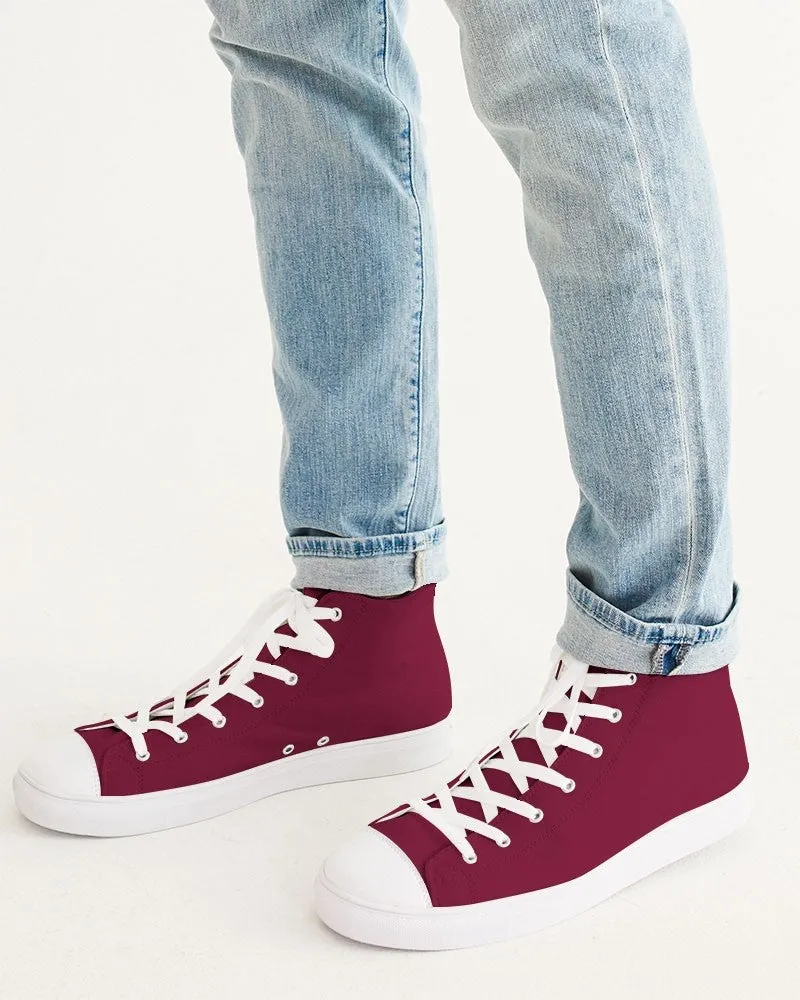 Medium Dark Pink Men's High-top Canvas Sneakers | Men's | Medium Dark Pure Pink | C0M100Y50K60