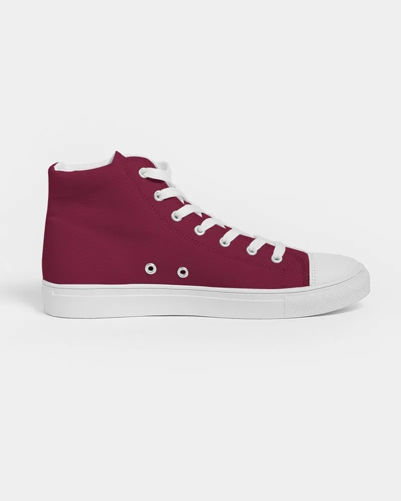 Medium Dark Pink Men's High-top Canvas Sneakers | Men's | Medium Dark Pure Pink | C0M100Y50K60