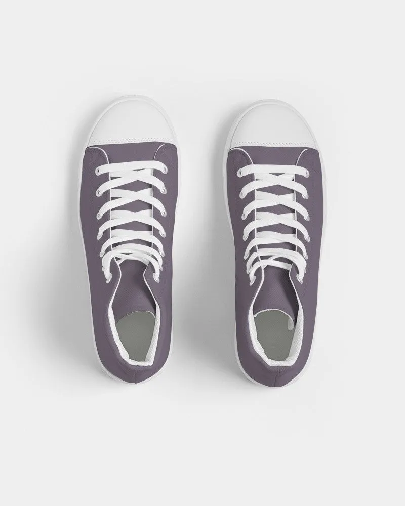 Medium Dark Purple Gray Women's High-top Canvas Sneakers | Women's | Medium Dark Pale Pastel Purple Gray | C15M30Y0K60