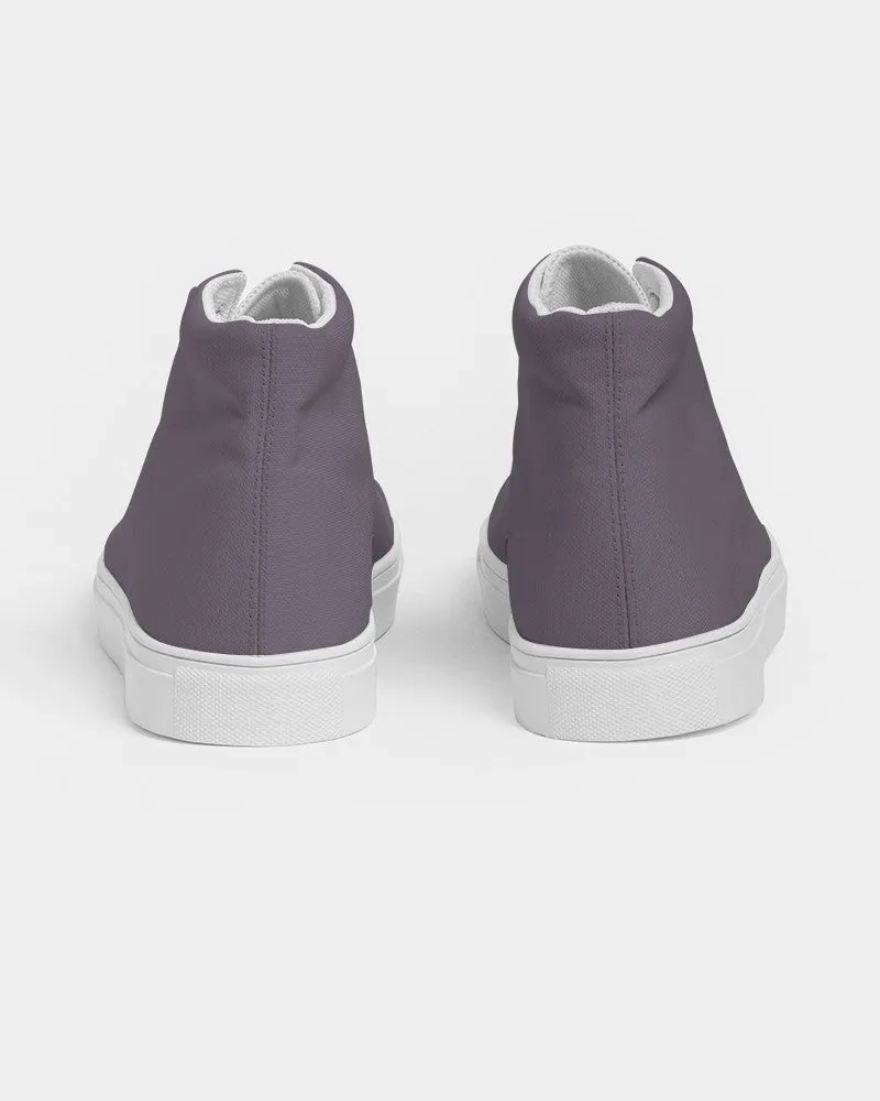 Medium Dark Purple Gray Women's High-top Canvas Sneakers | Women's | Medium Dark Pale Pastel Purple Gray | C15M30Y0K60