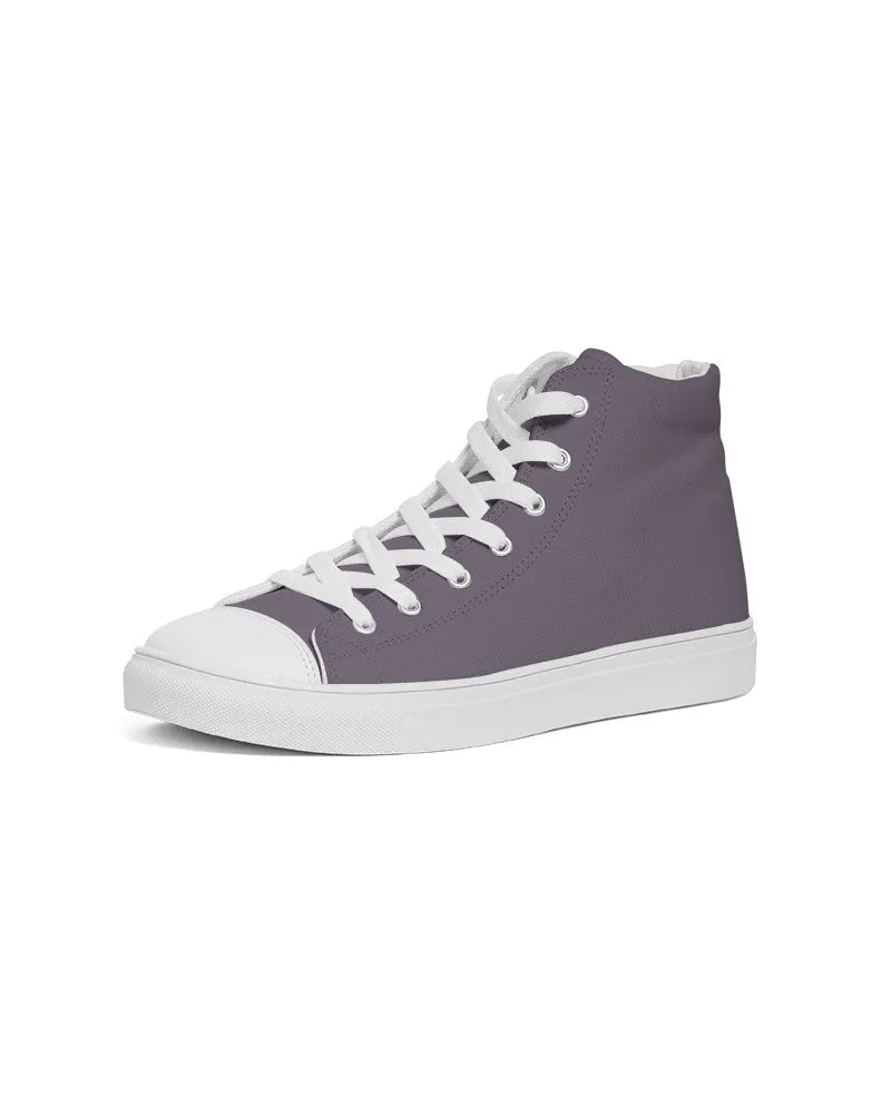 Medium Dark Purple Gray Women's High-top Canvas Sneakers | Women's | Medium Dark Pale Pastel Purple Gray | C15M30Y0K60