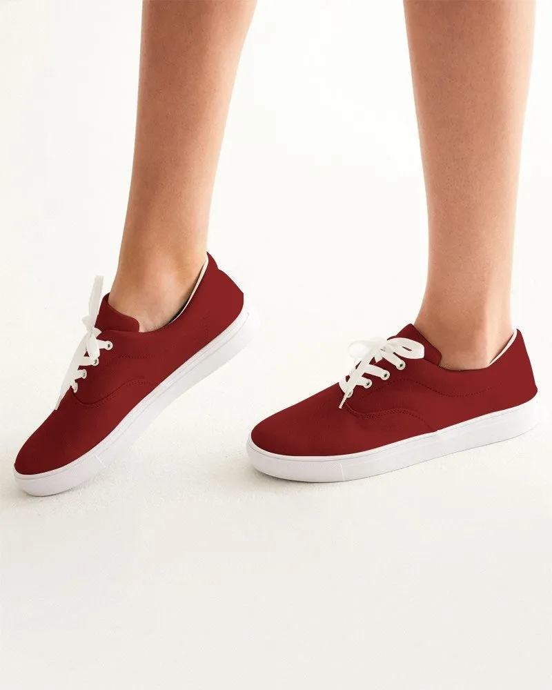 Medium Dark Red Women's Canvas Sneakers | Women's | Medium Dark Pure Red | C0M100Y100K60