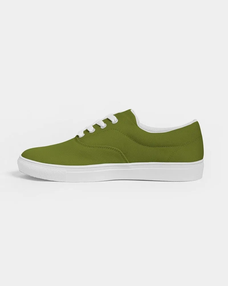 Medium Dark Yellow Warm Green Men's Canvas Sneakers | Men's | Medium Dark Pure Yellow Warm Green | C25M0Y100K60