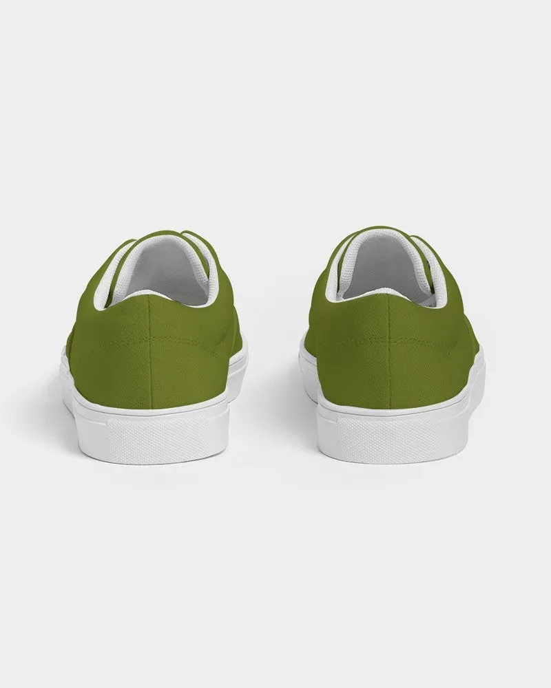 Medium Dark Yellow Warm Green Men's Canvas Sneakers | Men's | Medium Dark Pure Yellow Warm Green | C25M0Y100K60