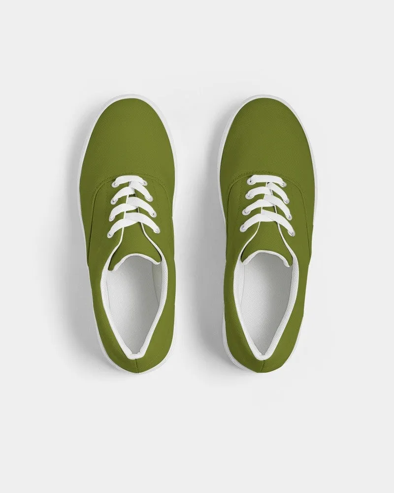 Medium Dark Yellow Warm Green Men's Canvas Sneakers | Men's | Medium Dark Pure Yellow Warm Green | C25M0Y100K60