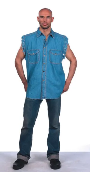 Mens Denim Light Blue Sleeveless