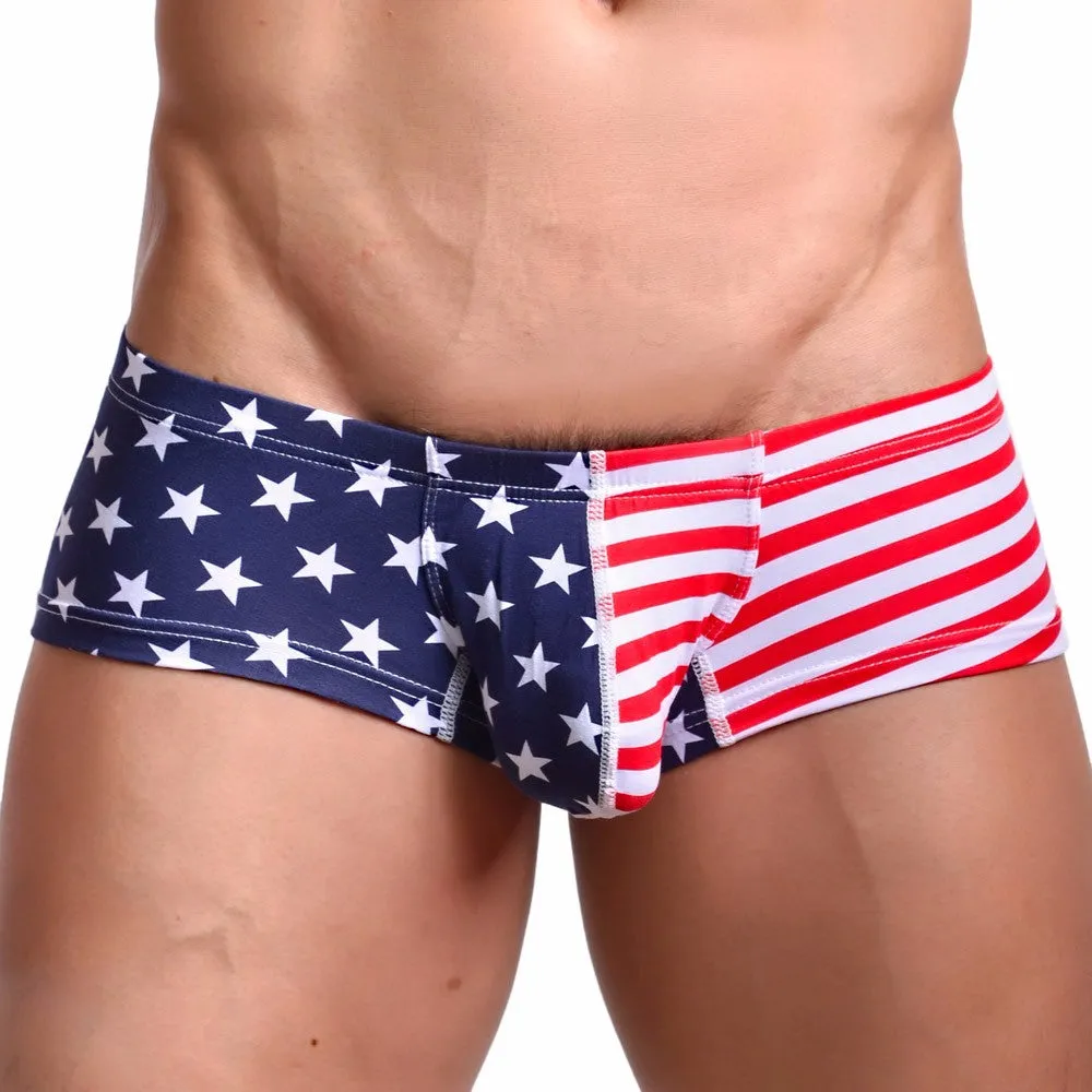 Men's Stars and Stripes Printed Flag Cotton Trunk